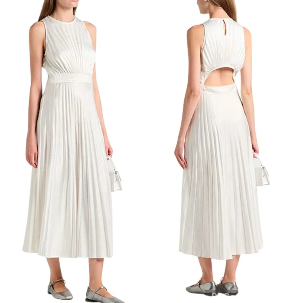 Sandro Jolie Pleated Midi Dress Size FR 38 (US 6) - Picture 1 of 6